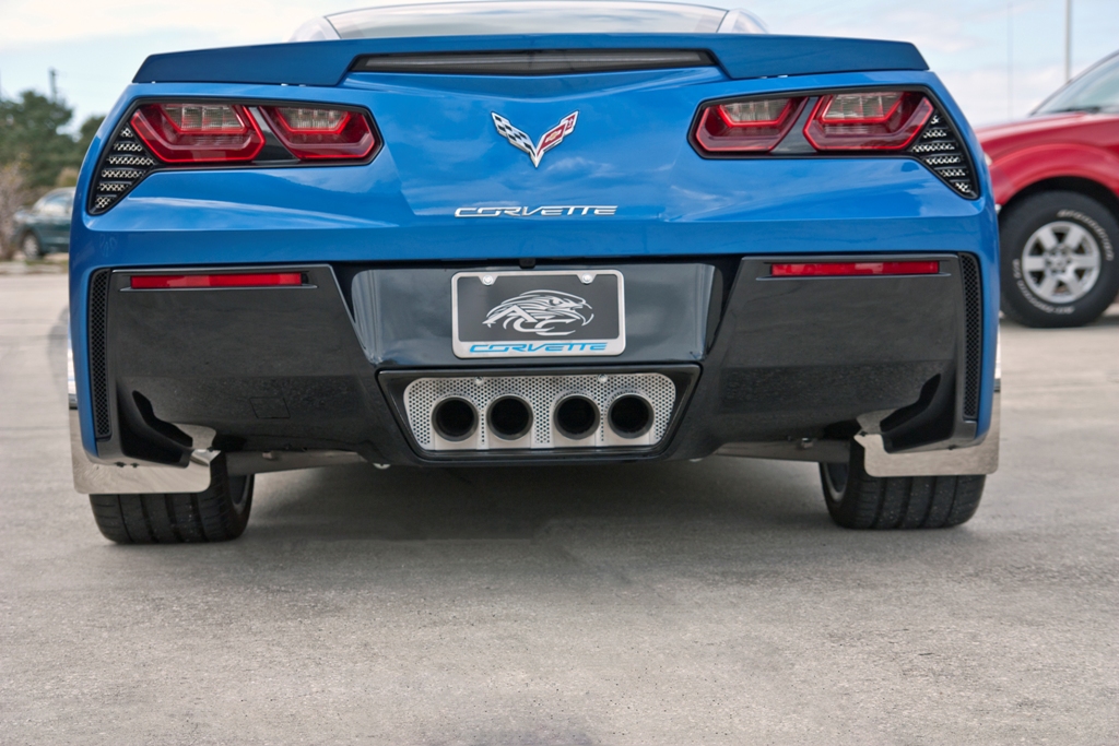 2014-2019 Chevrolet C7 Corvette STOCK SYSTEM, Exhaust Filler Plate, American Car Craft Exhaust Filler Plate Perforated STOCK SYS